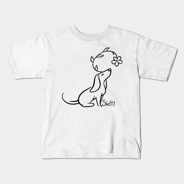 Simple Flower Hound Kids T-Shirt by jastinamor